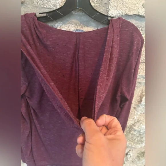 Athleta Twist Front Plunge Pullover Top with Hood - Picture 9 of 10